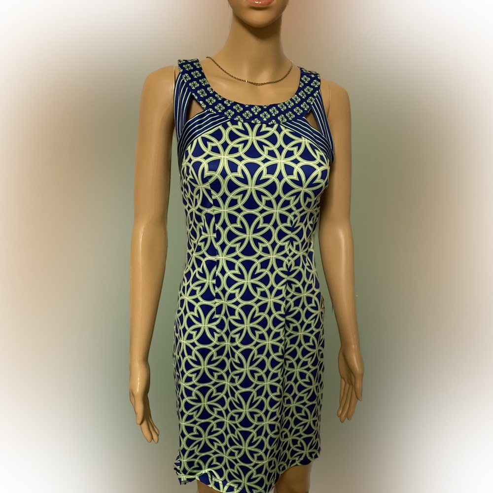 GRETCHEN SCOTT Women’s Dress Isosceles Biltmore Sleeveless Blue Green Size XS